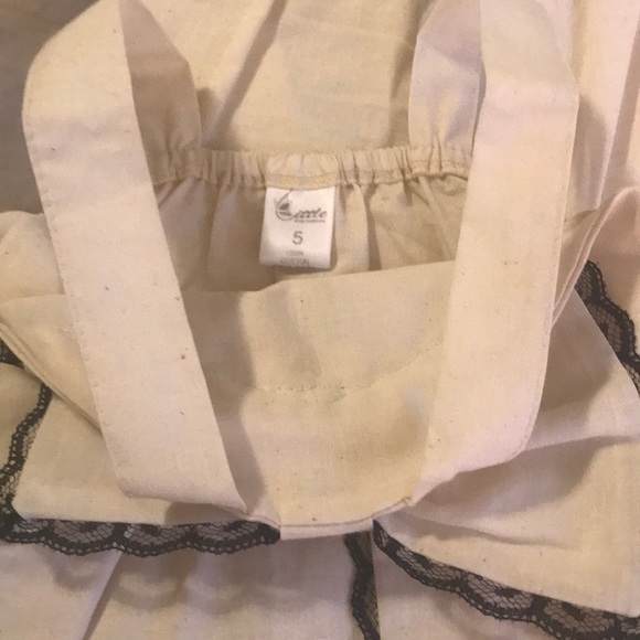 Ivory/Brown Scalloped Lace Trim Oversized Bow Set - Picture 4 of 7